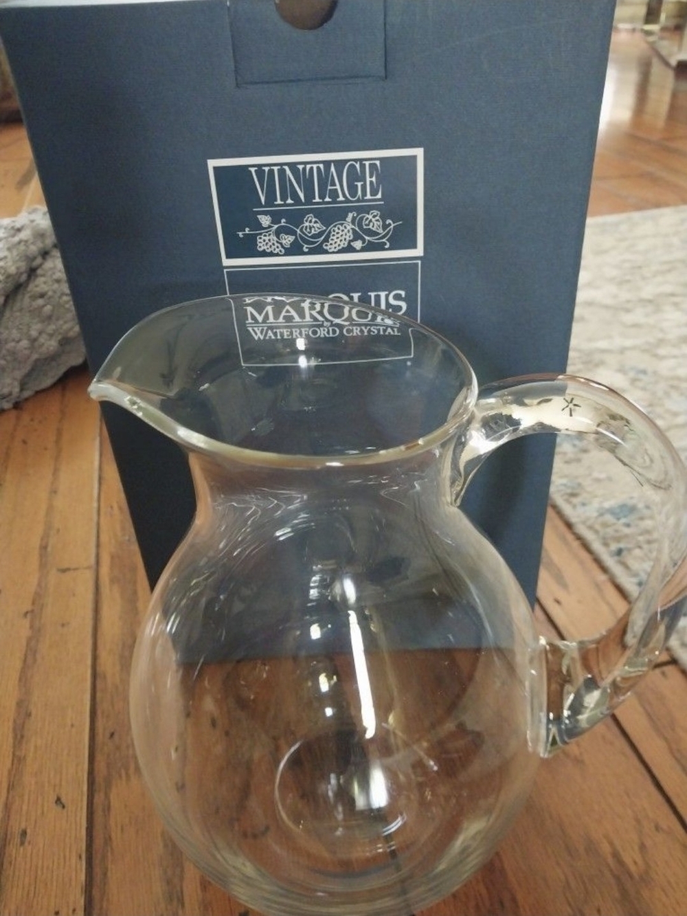 Waterford Clear Crystal Pitcher with Curved Handle